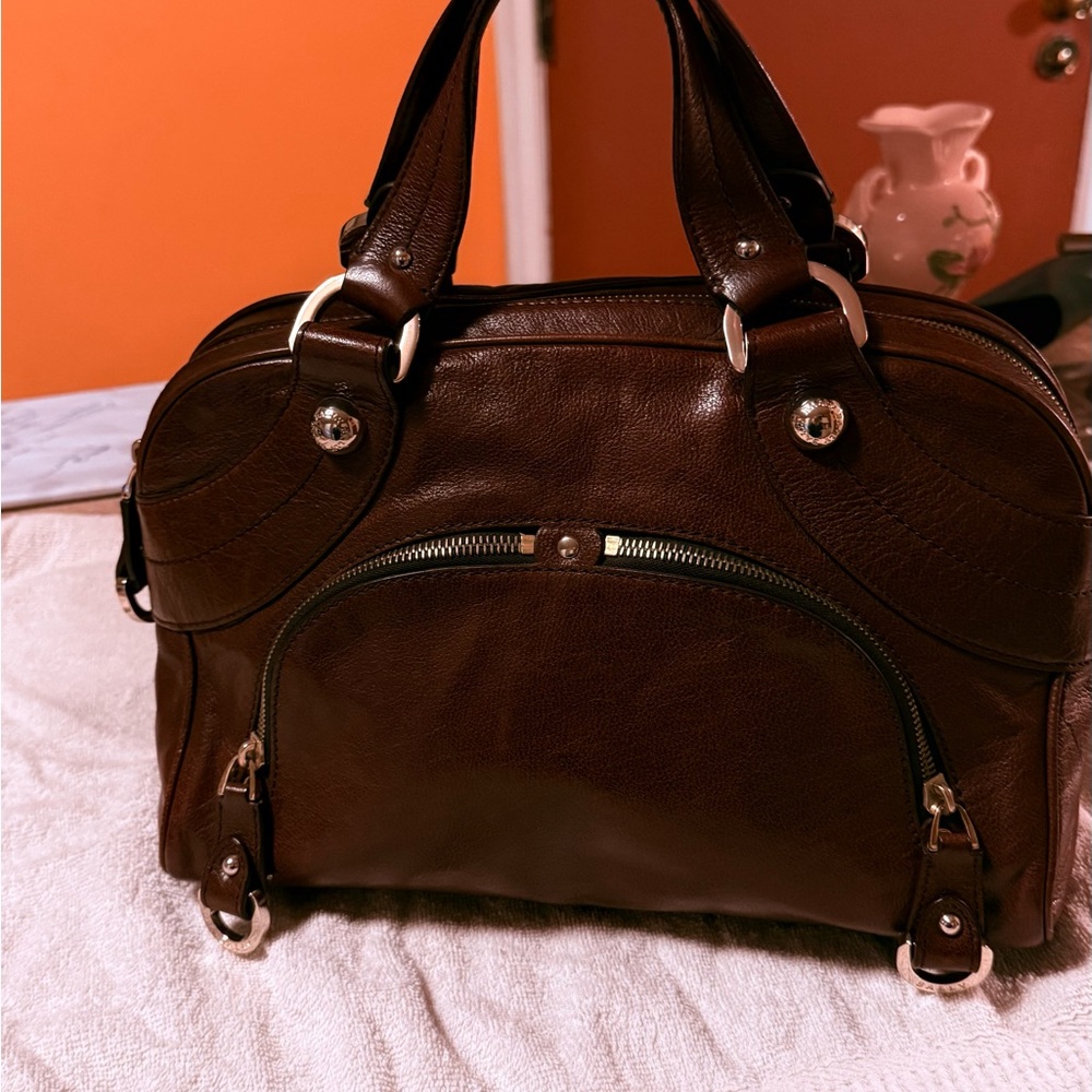 Vintage Bally Brown Leather Satchel – Structured Tote, Dual Handles - Picture 2 of 14